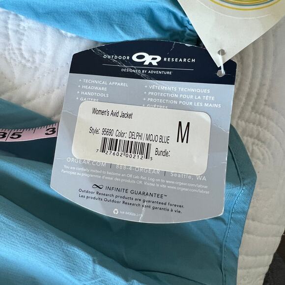 Outdoor Research OR Avid Jacket Vented Full Zip Lightweight Blue M NWT - Picture 11 of 11